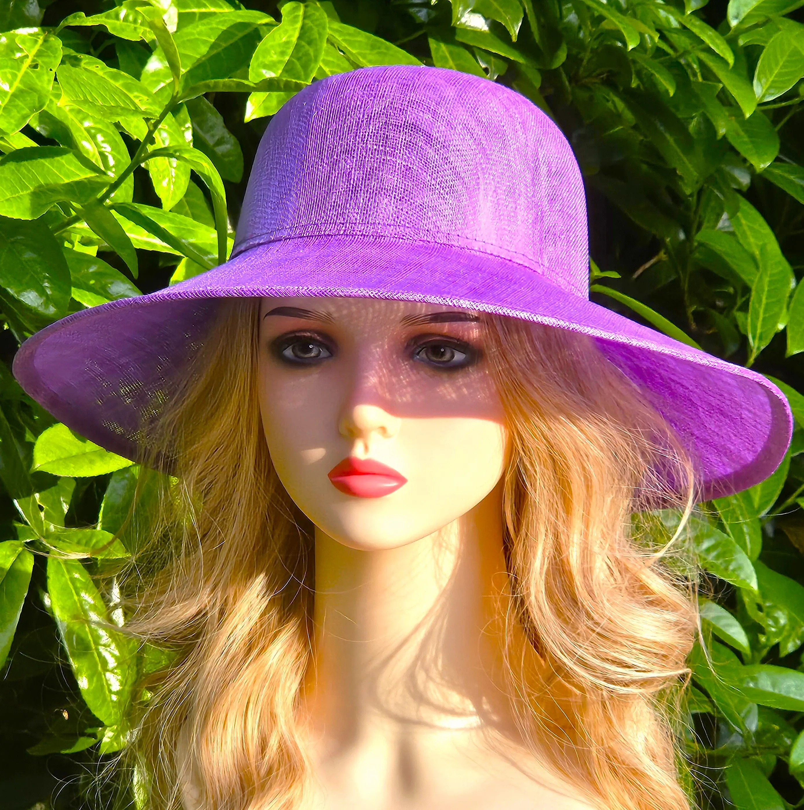 Lavender Hat for Ascot, Weddings, Church and Racing - Ladies Large Hats with Wide Brims for Derby - Church Hats for Women