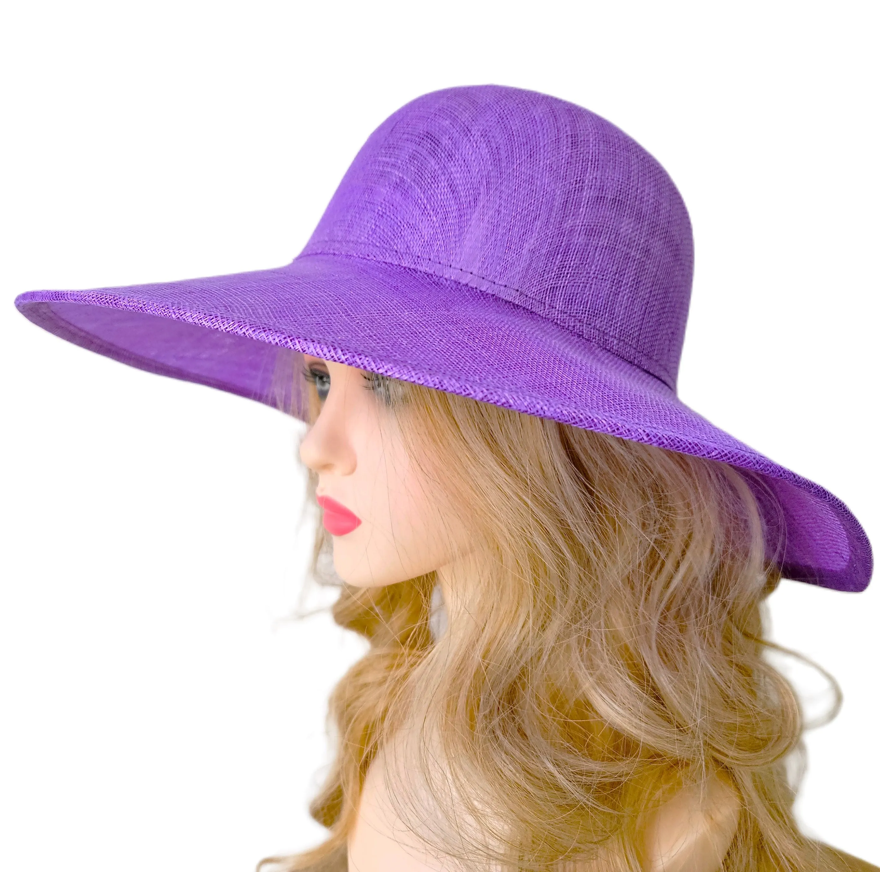 Lavender Hat for Ascot, Weddings, Church and Racing - Ladies Large Hats with Wide Brims for Derby - Church Hats for Women