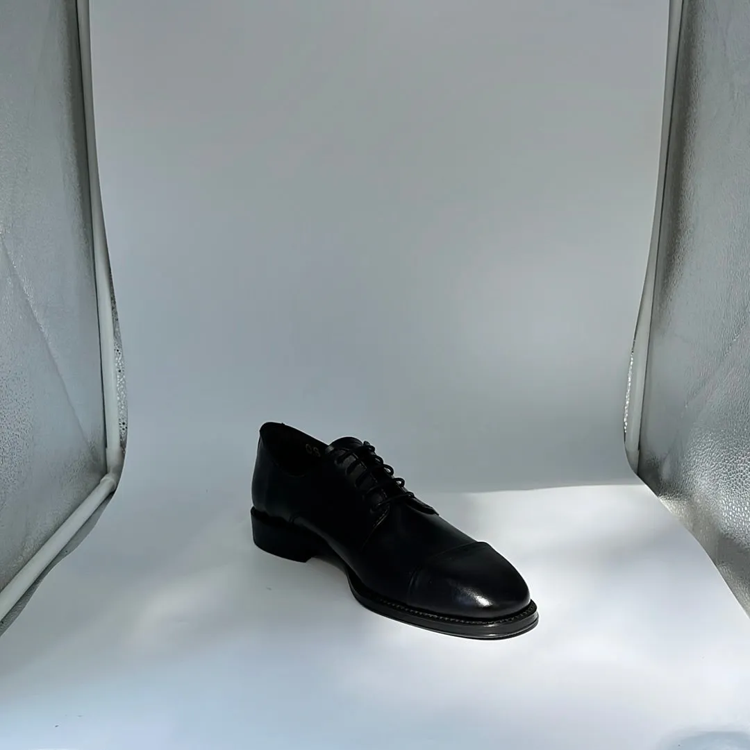 LUIS GONZALO 1966 | ZAPATOS DERBY HOMBRE | TERNERA TAMPONA PUNTERA REDONDEADA | NEGRO