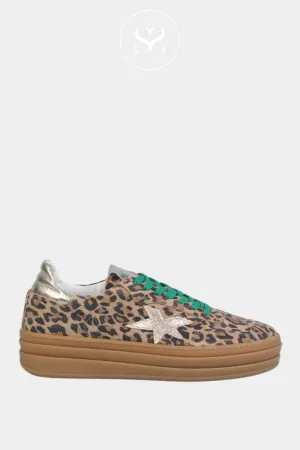 MELINE LEOPARD PRINT SUEDE - PLATFORM TRAINERS