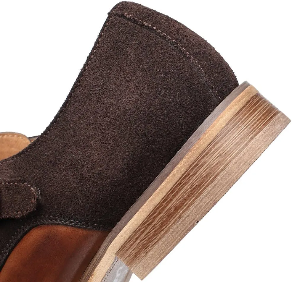 Mens Leather Double Monk Strap Loafer