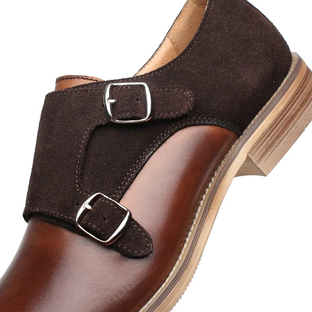 Mens Leather Double Monk Strap Loafer