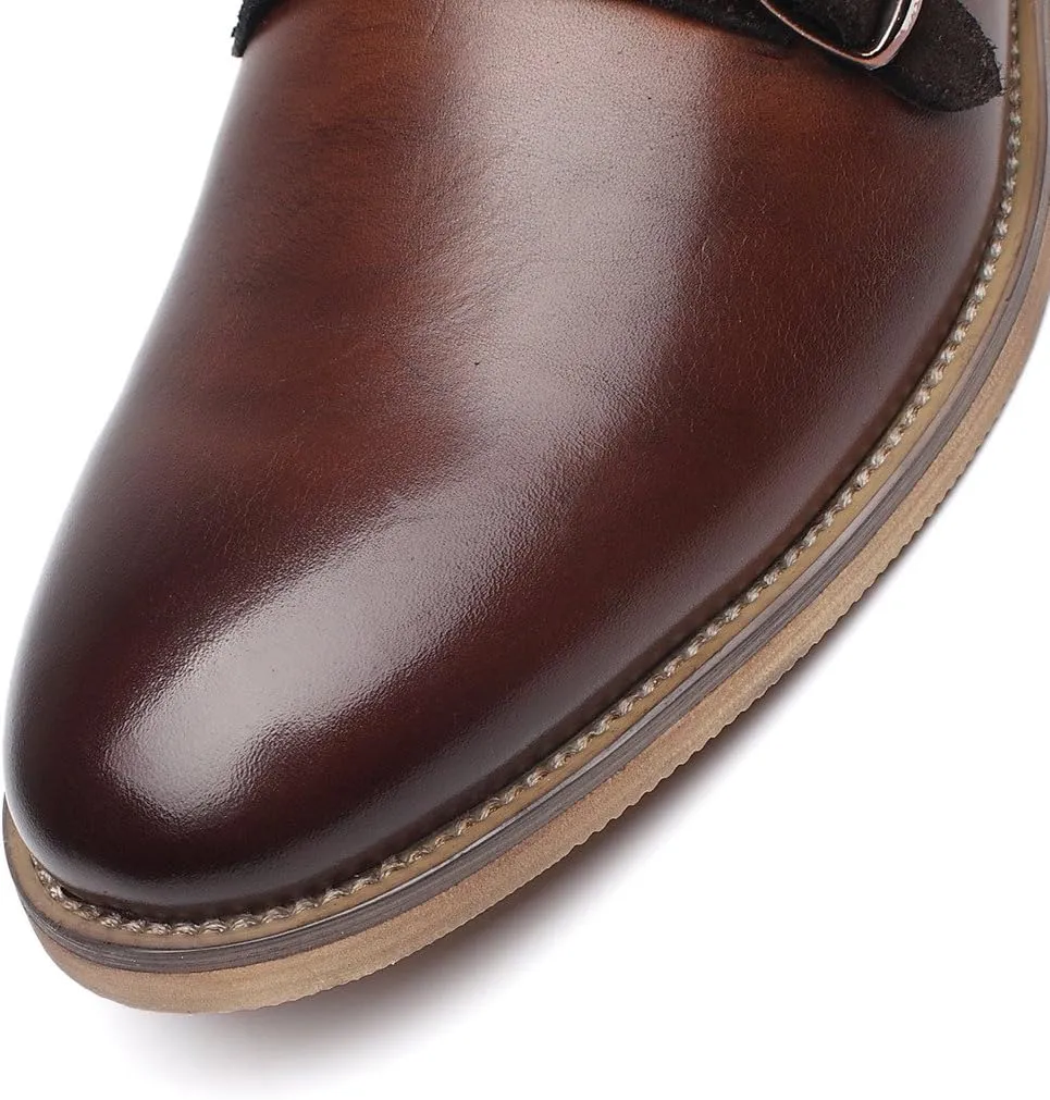 Mens Leather Double Monk Strap Loafer