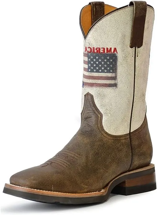 MEN'S ROPER 11" AMERICA STRONG WESTERN SQUARE TOE BOOT 09-020-7001-8416