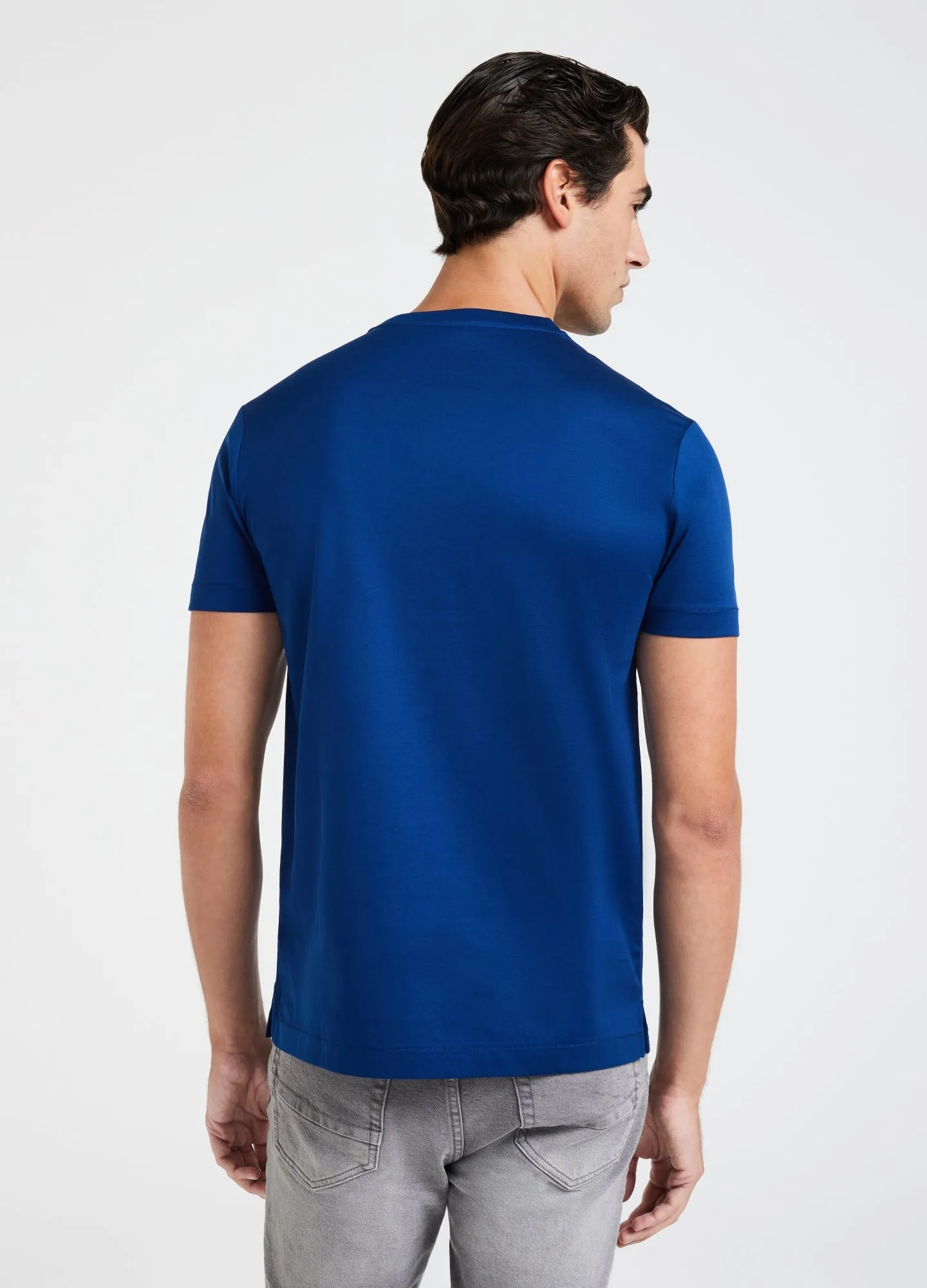 Mercerised Crew Neck T-Shirt Azure