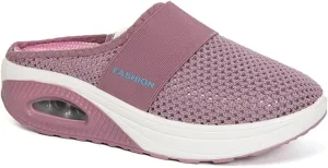 Mmoneyake Mules for Women 2025 Open Back Slip On Shoes Wide Width Clogs Mesh Slippers Air Cushion Orthopedic Diabetic Walking Shoes Backless Breathable Sneakers Closed Toe Slides