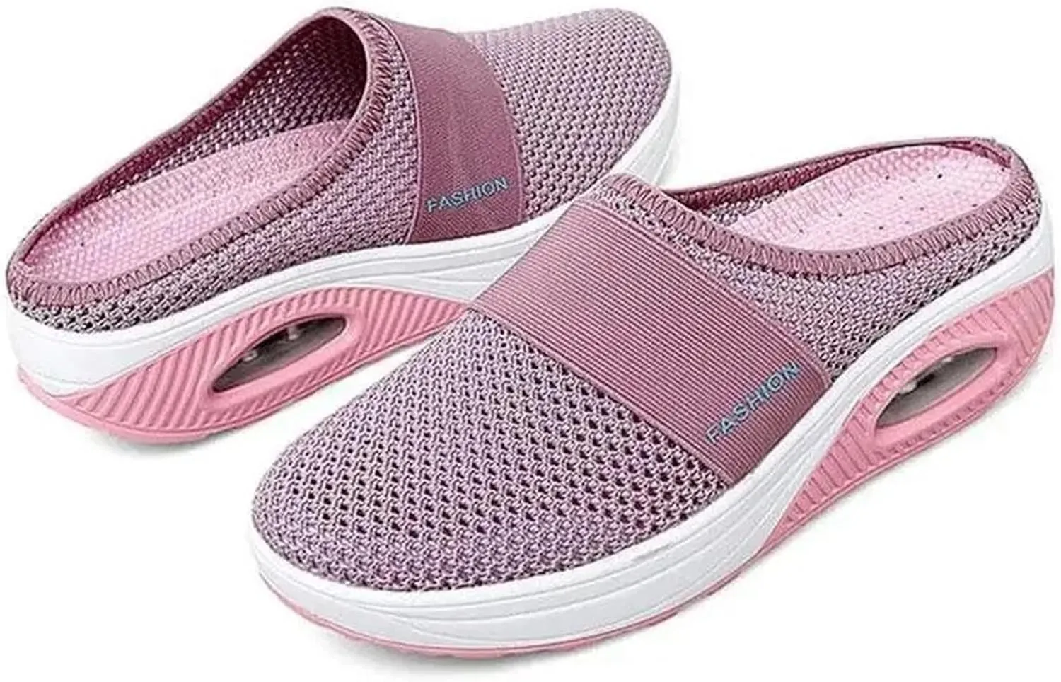 Mmoneyake Mules for Women 2025 Open Back Slip On Shoes Wide Width Clogs Mesh Slippers Air Cushion Orthopedic Diabetic Walking Shoes Backless Breathable Sneakers Closed Toe Slides