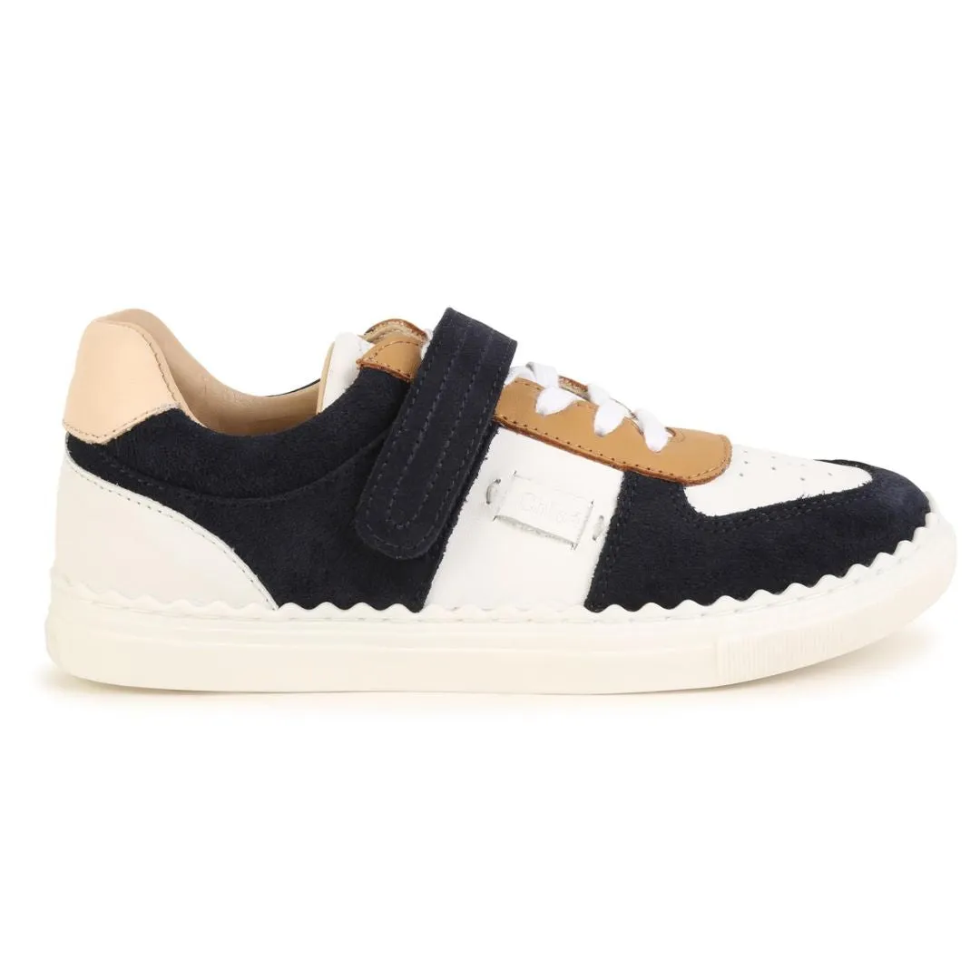 Navy & Beige Velcro Trainers