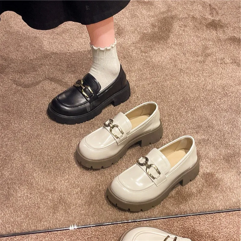 New Women's Thick Sole Simple Loafers