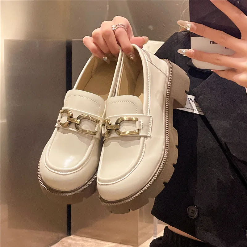 New Women's Thick Sole Simple Loafers
