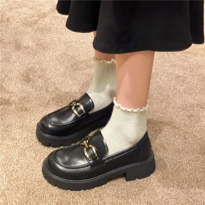 New Women's Thick Sole Simple Loafers