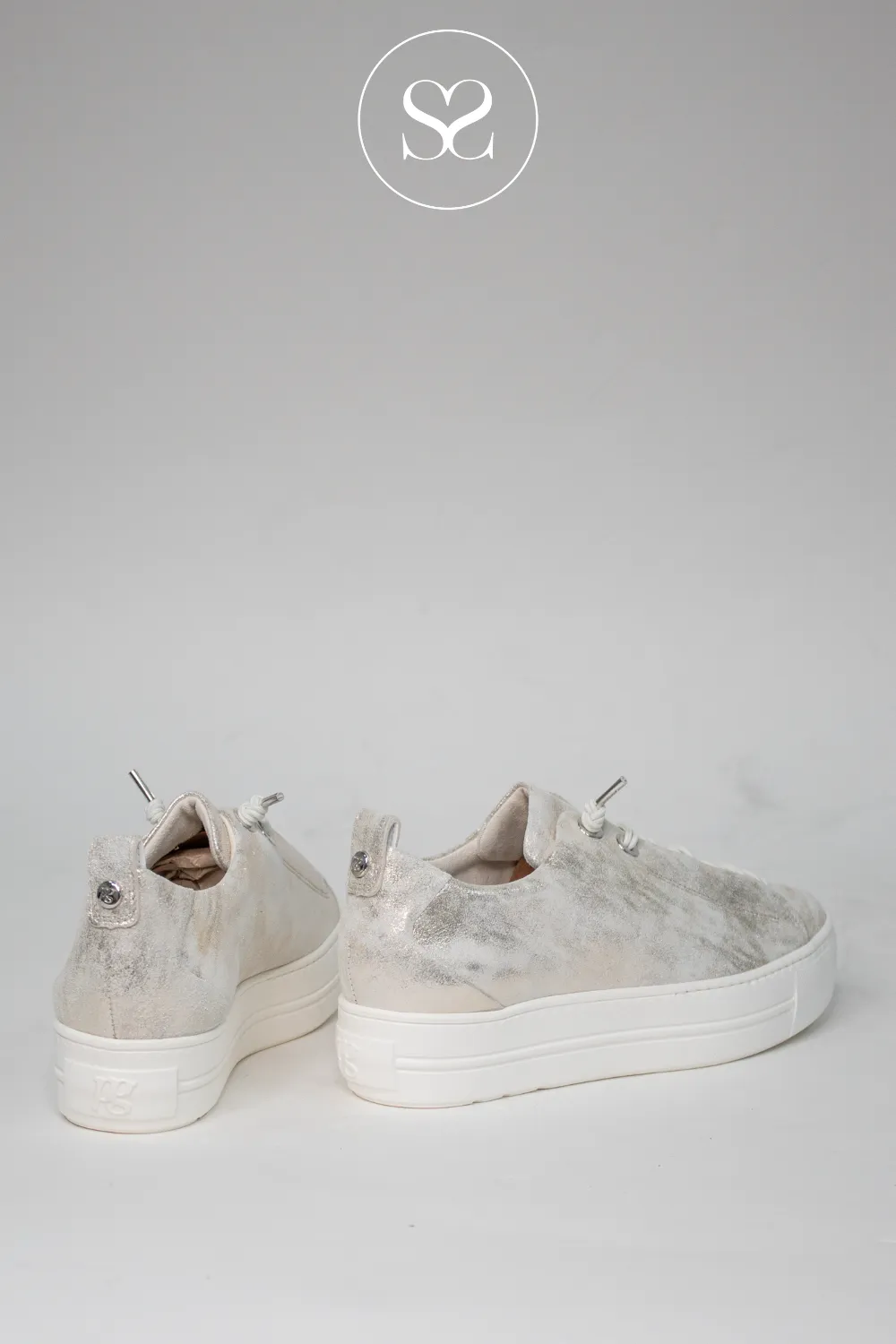 PAUL GREEN 5017 METALIC PULL ON FLATFORM TRAINERS