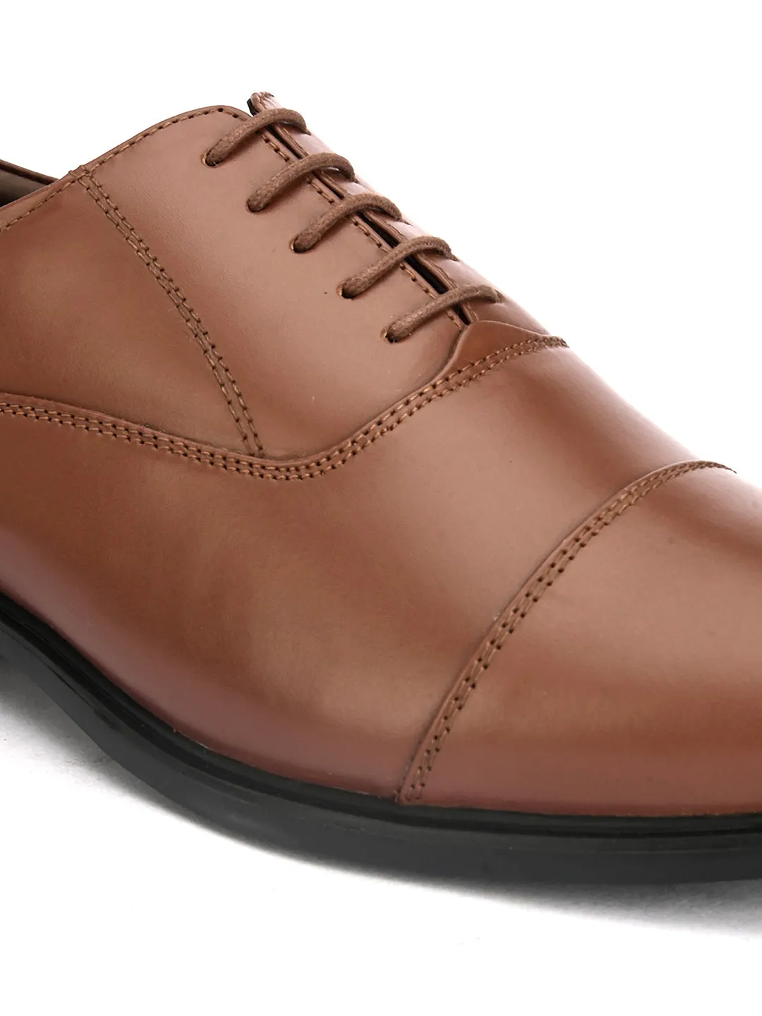 Pelle Albero Tan Formal Derby For Men