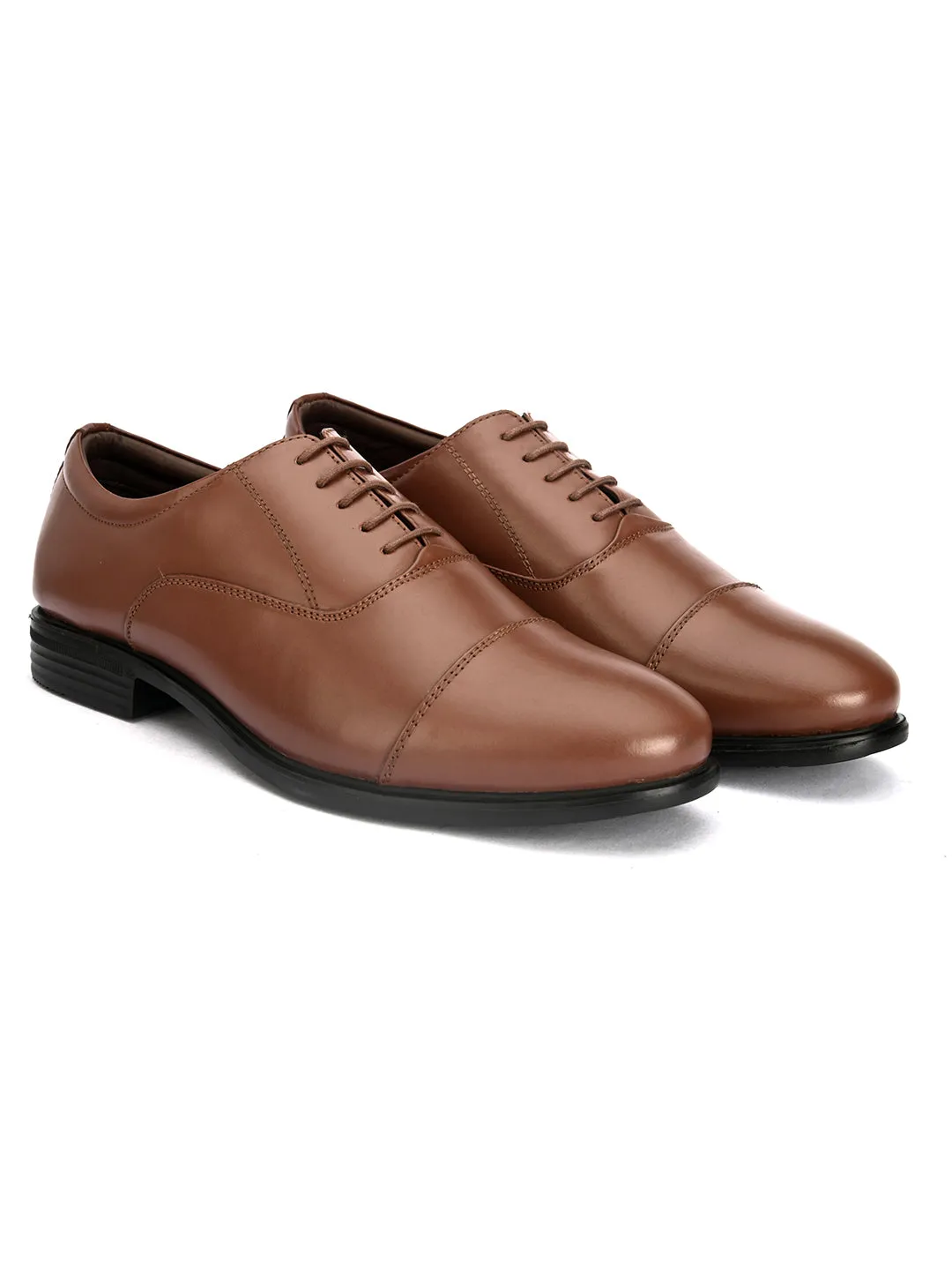 Pelle Albero Tan Formal Derby For Men