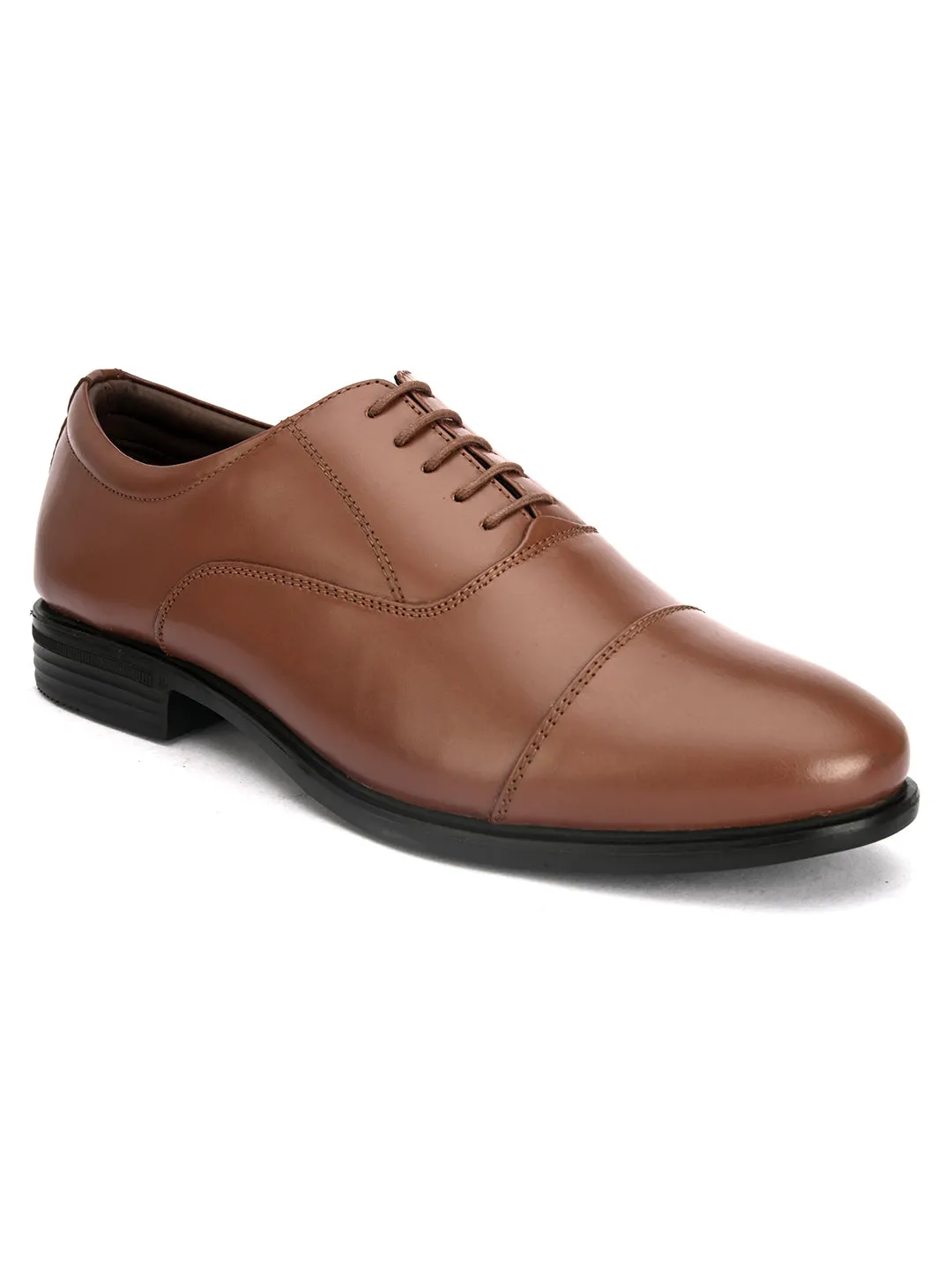 Pelle Albero Tan Formal Derby For Men