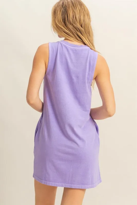 Peter Sleeveless Pocket Dress- Wisteria
