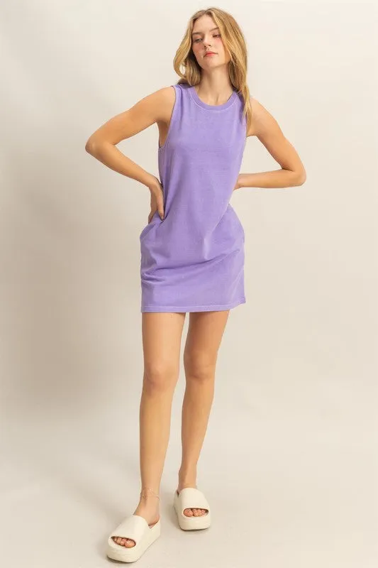 Peter Sleeveless Pocket Dress- Wisteria