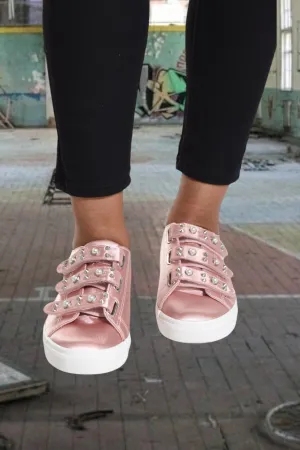 Pink Pearl Strap On Trainers
