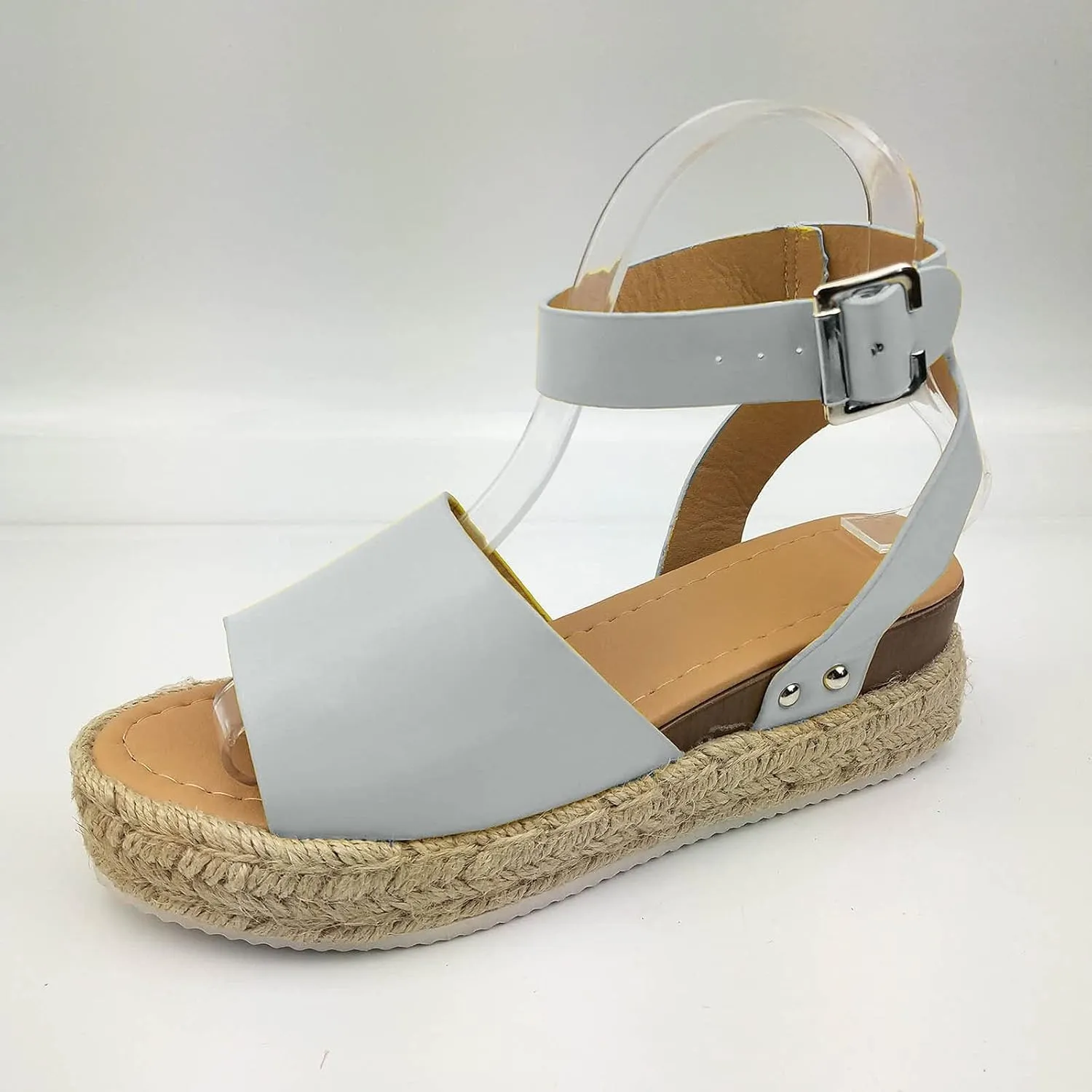 Platform Sandals Women Espadrille Wedge Sandals Ankle Strap Summer Flats Vacation Slides Comfy Cushioned Shoes