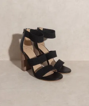 Presley Lifted Heel Sandal   Black