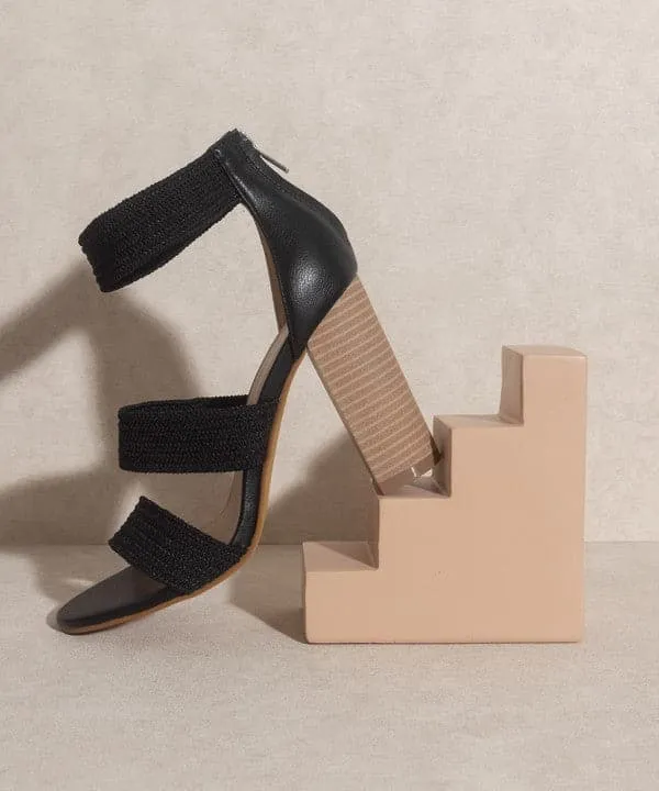 Presley Lifted Heel Sandal   Black