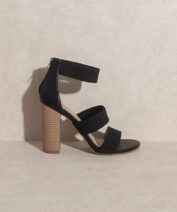 Presley Lifted Heel Sandal   Black