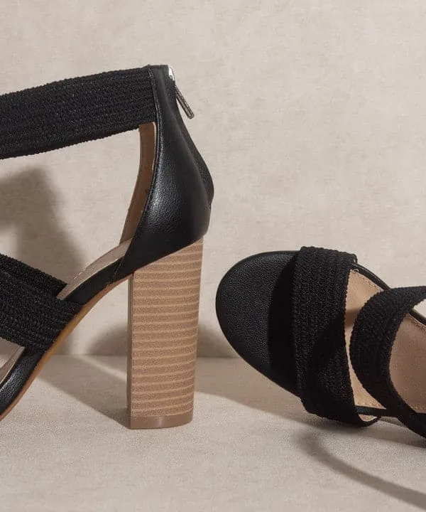 Presley Lifted Heel Sandal   Black