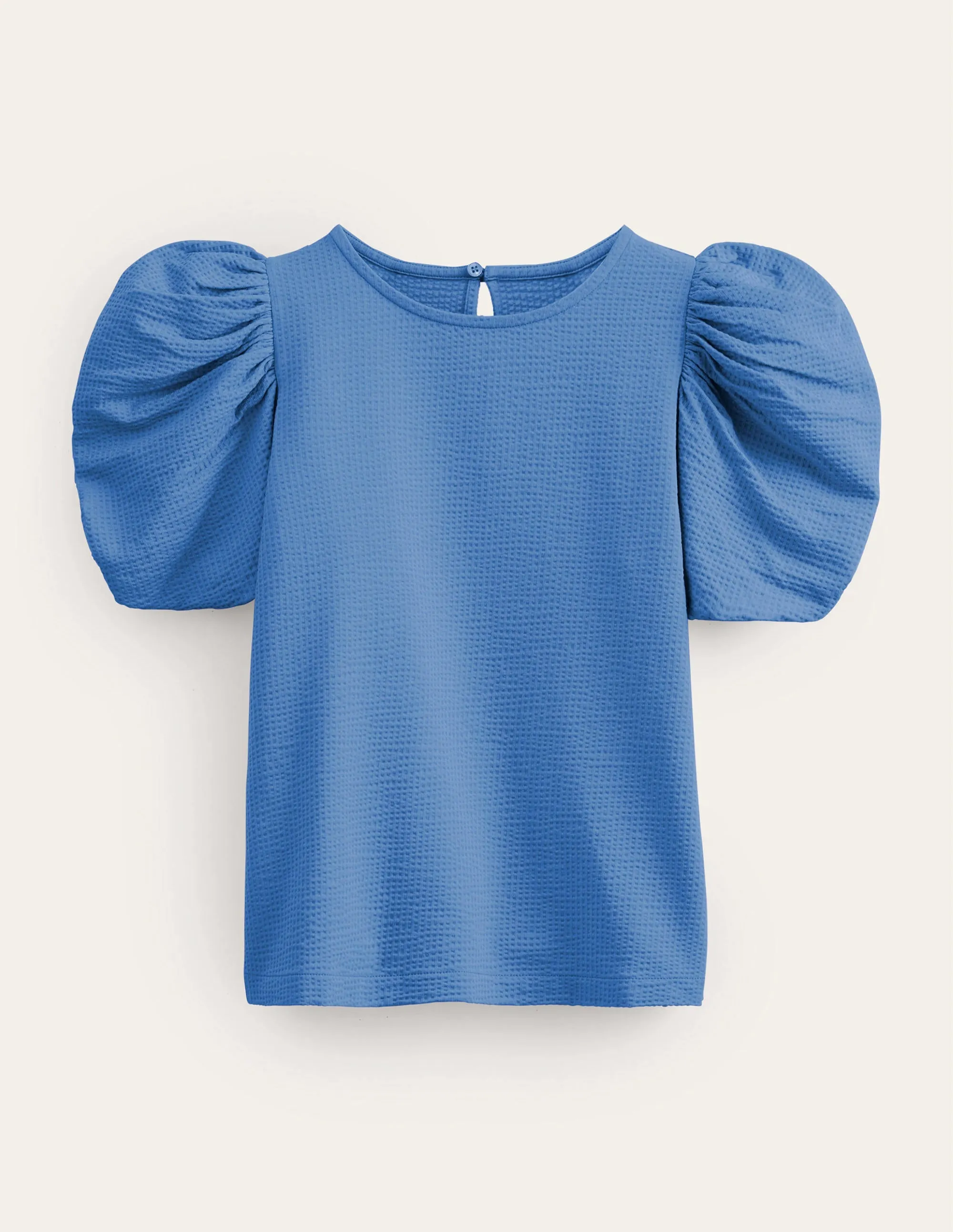 Puff Sleeve Jersey Top-True Navy
