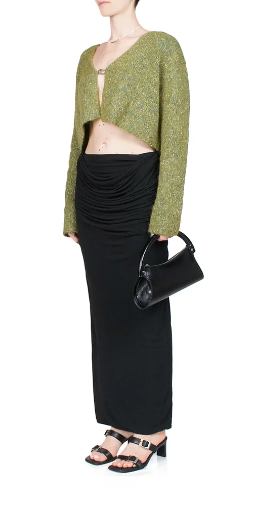 Raffy Draped Skirt Black