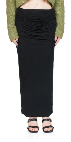 Raffy Draped Skirt Black