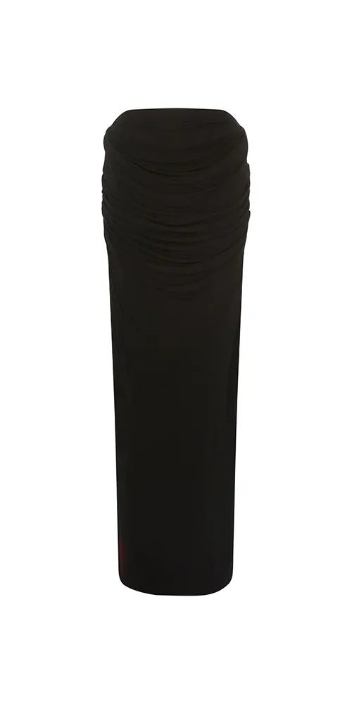 Raffy Draped Skirt Black