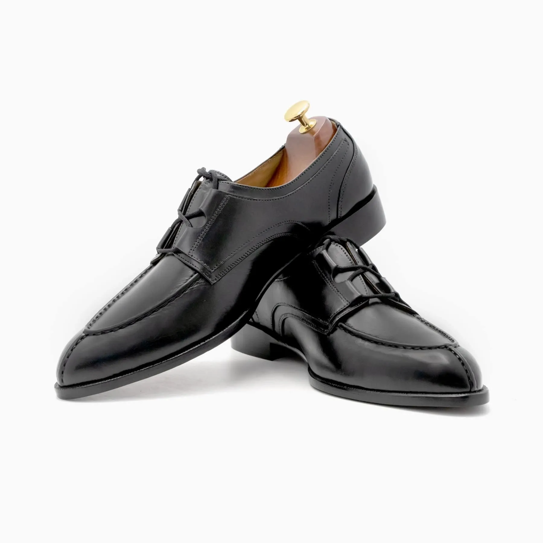 Round Toe Black Derby