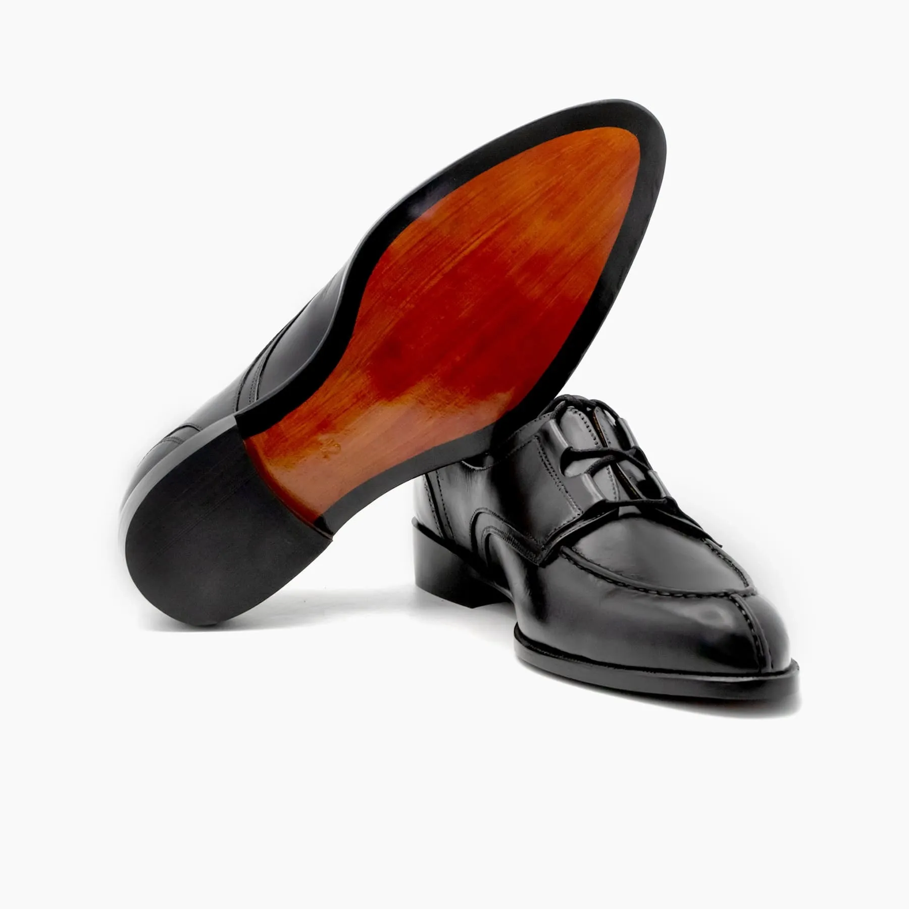 Round Toe Black Derby