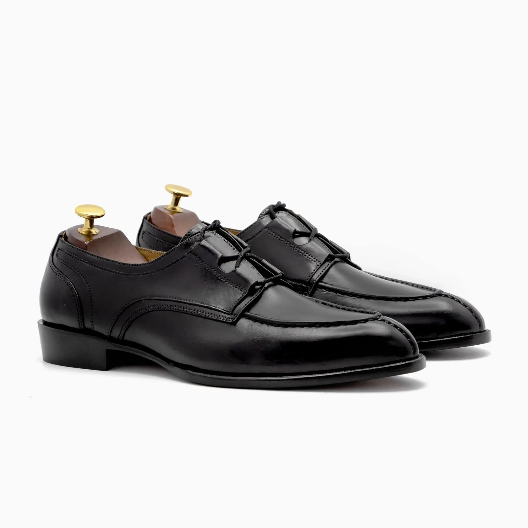 Round Toe Black Derby
