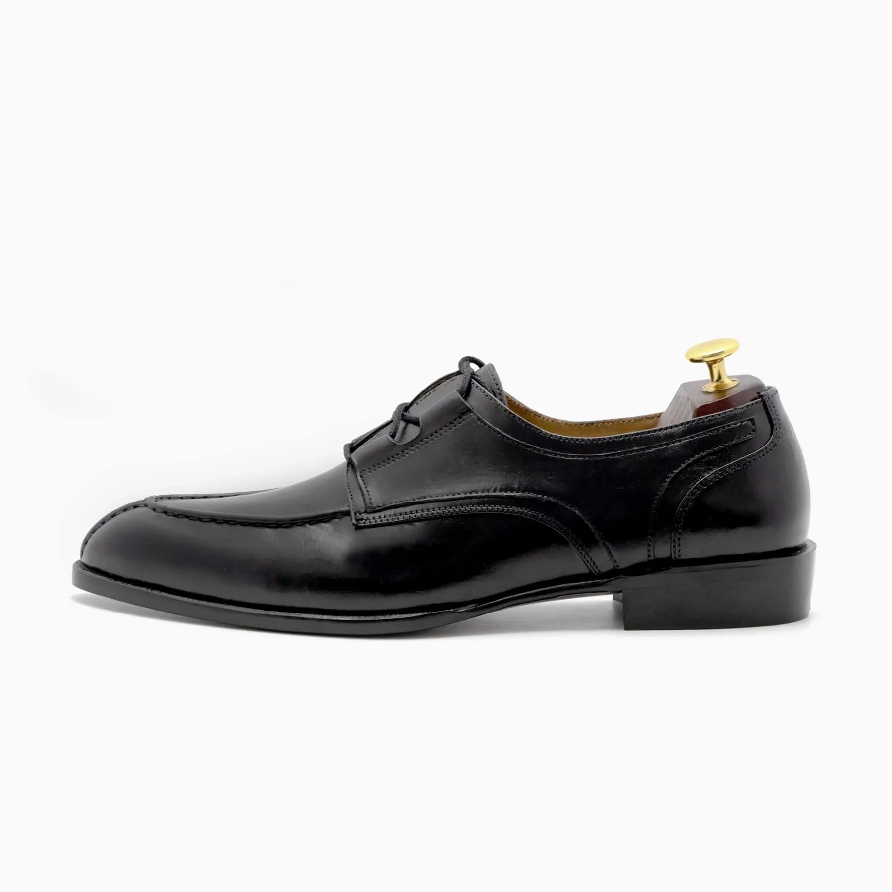 Round Toe Black Derby