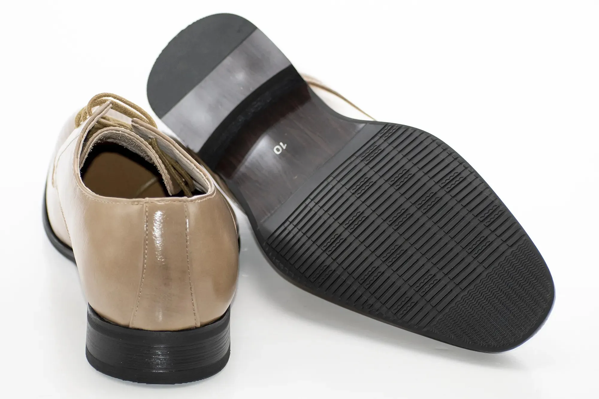 Sand Leather Perforated Derby Lace-Up