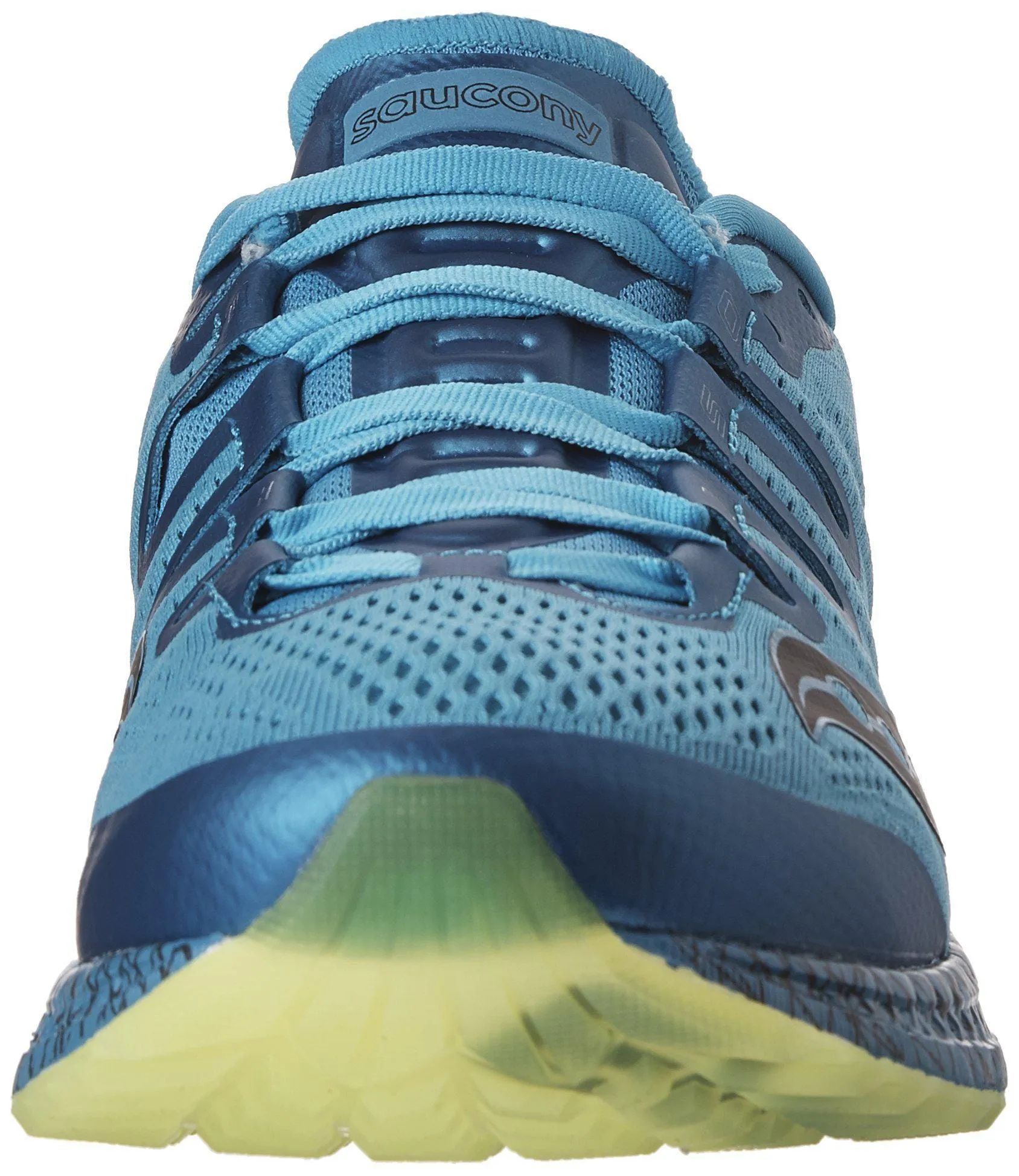 Saucony Men's Freedom ISO Running Shoe, Blue/Black/Citron, 9.5 M US