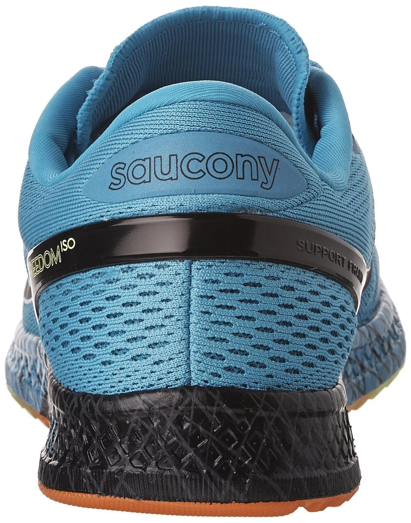 Saucony Men's Freedom ISO Running Shoe, Blue/Black/Citron, 9.5 M US