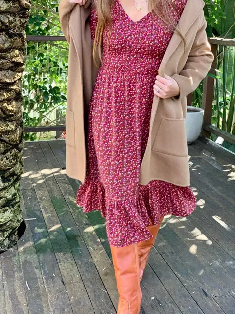Sierra Black Print Long-Sleeved Dress