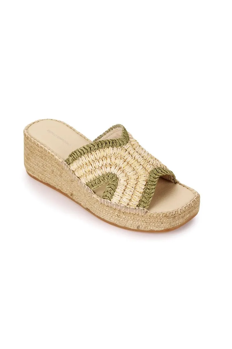 SPIRAL ESPADRILLE WEDGE-NATURAL/KHAKI