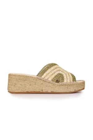 SPIRAL ESPADRILLE WEDGE-NATURAL/KHAKI