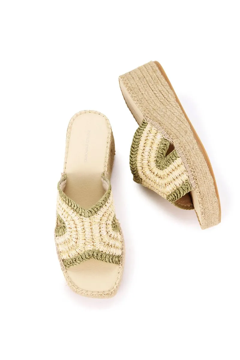 SPIRAL ESPADRILLE WEDGE-NATURAL/KHAKI