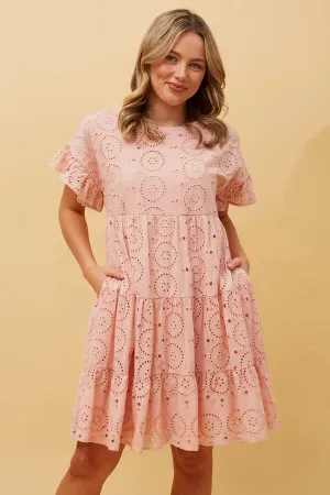 Tatum Broderie Anglaise Tiered Short Dress