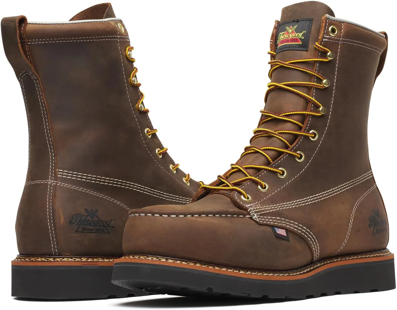 Thorogood Men's American Heritage 8" Moc Wedge Safety Toe Industrial Boot