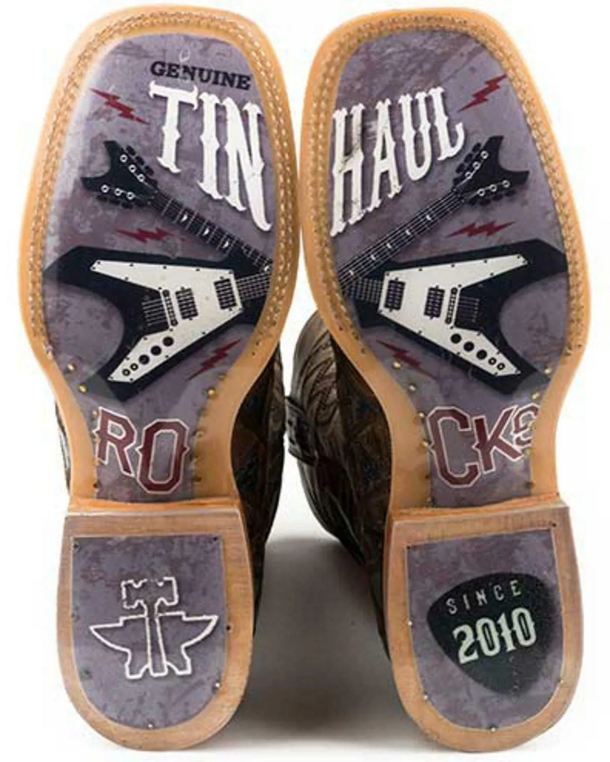 Tin Haul Men's Patchwork Vamp Western Boot - Square Toe - 14-020-0077-0383 BL