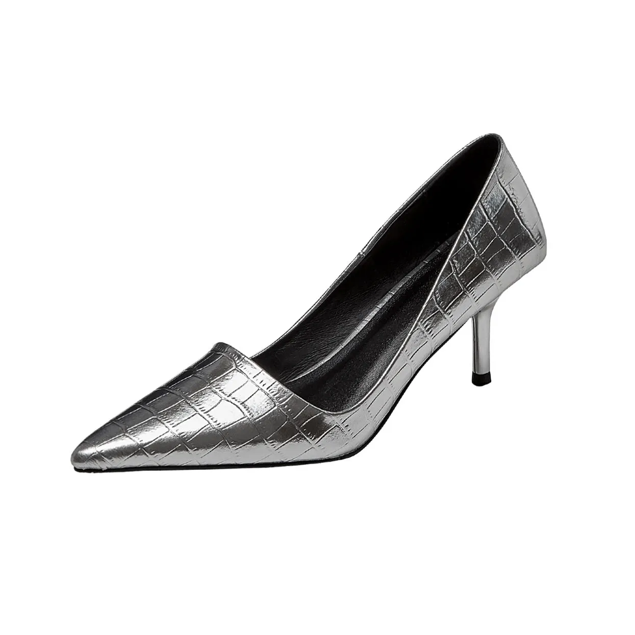 TinaCus Women's Genuine Leather Handmade Pointed Toe Mid Stiletto Heel Slip On Loafer Pumps