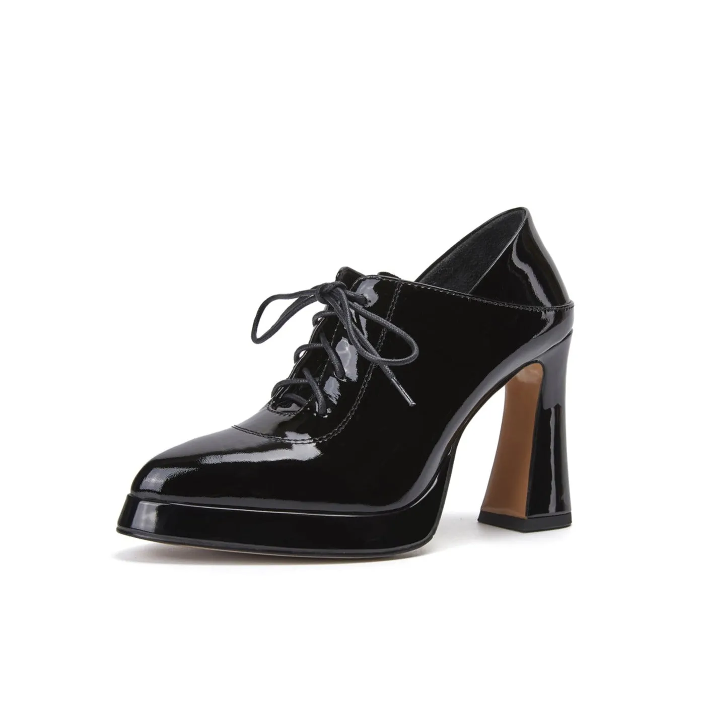 TinaCus Women's Patent Leather Handmade Lace Up Platform High Heel Pumps Shoes