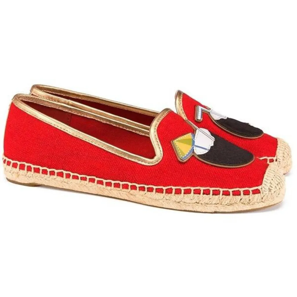Tory Burch Coco Calf Hair Appliqué Espadrille Flats - Size 7