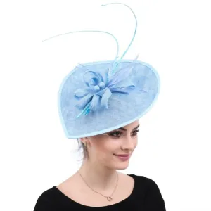 Vintage Light Blue Derby Fascinator Formal Fedora Cap