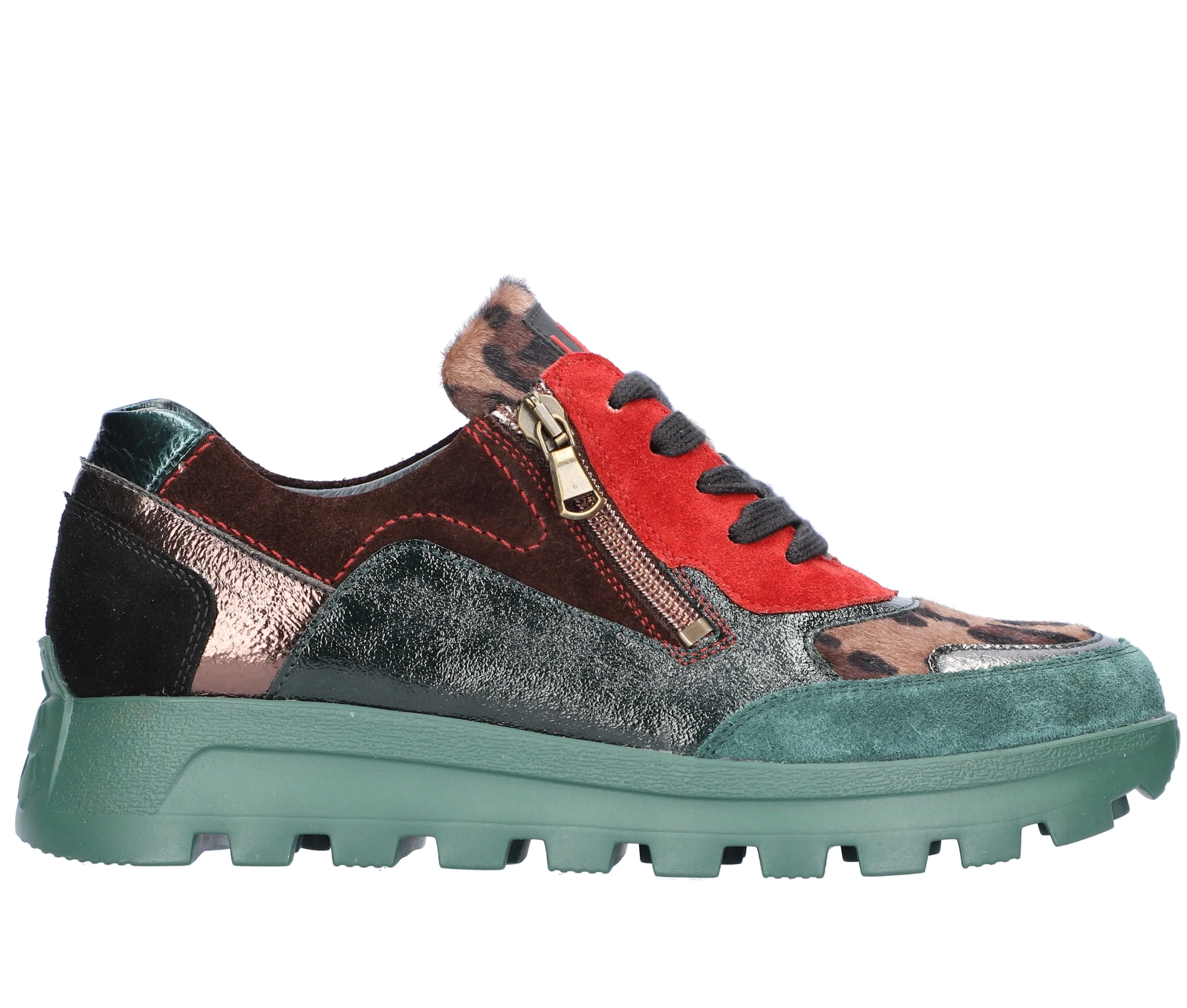 Waldlaufer Ladies Multi Colour Lace Up Sneaker
